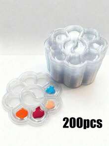 50 Pieces Plastic Mixing Palette Set, Slim Portable Palette In Transparent/White, Suitable For Watercolor And Gouache Painting - multicolor - View 18