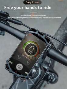 1 pieza Soporte multifuncional para teléfono de bicicleta de montaña de silicona con función de rotación de 360 grados para ciclismo al aire libre - Negro - Ver 8