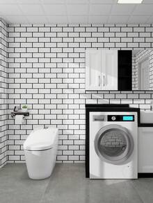Black Line White Brick White Line Black Brick Geometry Modern And Simple Style Suitable For Home Decoration, Kitchen Cabinets, Tables And Chairs, Room Backgrounds, Home Renovation DIY, Waterproof And Stain Resistant, - multicolor - View 7