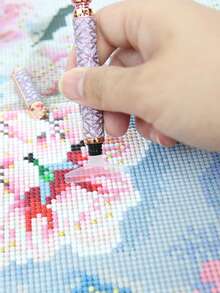 1pc New Plastic Diamond Painting Pen Set (With Roller Tip), DIY 5D Diamond Embroidery Hand Tool Kit - point drill pen + plastic 6 heads - View 12