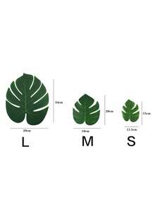 10pcs Artificial Palm Leaves, 3 Kinds Of Tropical Fake Monstera Leaves For Table And Wall Decorations, Jungle Hawaiian Luau Party Birthday Wedding Theme Party - Multicolor - View 10