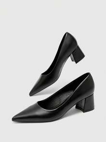 CUCCOO BIZCHIC 女士黑色尖頭高跟鞋，適合日常穿著與休閒通勤 - 黑色 - 查看 3