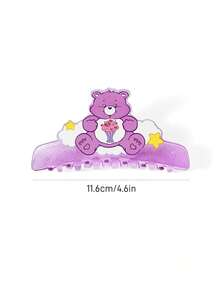 SHEIN X Care Bears 時尚可愛卡通髮夾，適合女孩與女士，居家、沐浴、美容護理、髮型造型完美適用 - 紫色 - 查看 6