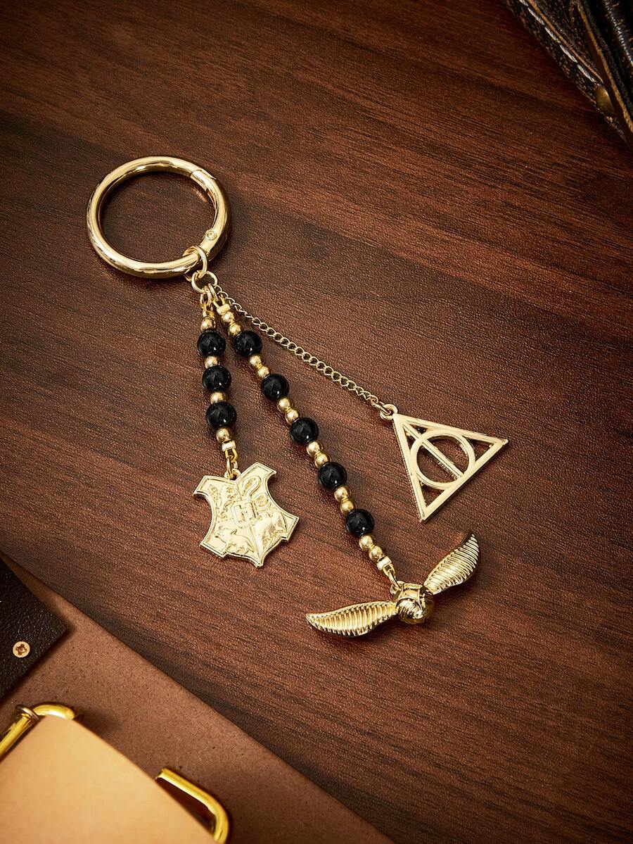 HARRY POTTER X SHEIN 手工黑金珠飾合金金色包包吊飾,禮物,返校季 - 彩色 - 查看 1