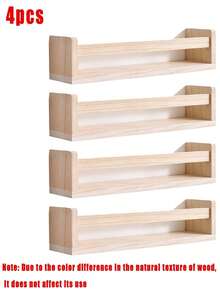 Wooden Wall Bookshelf Storage Rack Student Bedroom Home Bookcase Display Rack Hanging Wall Multi-Purpose Organizer - Multicolor - View 7
