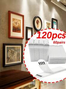 120pcs Strong Nylon Picture Frame Hanging Strips – No-Drill Magic Double-Sided Removable Hooks, Strong Adhesive Traceless Mounting Rings, Easy To Stick And Remove. Suitable For Picture Frames, Artwork, Photos, Halloween Decorations, Mother'S Day - multicolor - View 6