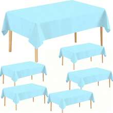 6pcs Disposable Plastic Tablecloths, 54*72 InchWaterproof Solid Color Square Tablecloths, DisposablePlastic Tablecloths, Waterproof And Stain-Resistant,Easy To Clean, Suitable For Life, Wedding, BirthdayParty - Multicolor - View 14