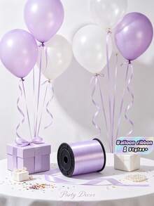 1 Roll, 250 Yards Of Purple Curly Ribbon, Suitable For Gift Wrapping, Balloon Rope, Weddings, Birthdays, Etc. - Shiny Metallic Ribbon, Suitable For Bouquet And Flower Wrapping Paper, Suitable For Valentine's Day, Weddings, Birthdays, Etc. - Light purple ribbon - View 5