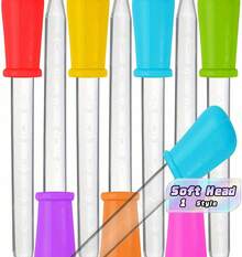 6-Pack Liquid Dropper, Made Of Silicone And Plastic Materials, With A Spherical Suction Head For Easy Transfer Of Liquids, Essential For Returning To School - 6pcs Random Colors - View 1