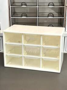 1Pc 9‑Grid Drawer Storage Box, 5 Colors Available, PP Material, Stackable Divided Organizer For Cosmetics, Jewelry, Office Supplies, Desktop Drawer Organizer - Multicolor - View 9