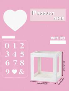 1pc Transparent Letter Balloon Box, Customizable Name Display Case For 1st Birthday Bridal Shower Gender Reveal Party Decor, Reusable Acrylic Gift Box With 30 Letters - Multicolor - View 47
