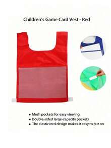 1 Piece Practice Vest For Kids, 4 Colors, Training Vest With Card Slot, Game Vest, Pe Vest, Team Competition Vest For Kids, Pocket Vest, Cognitive Game Tool, Teaching Aid, Interactive Learning, Home, Classroom, Outdoor, Party Games, Back To School - Multicolor - View 10