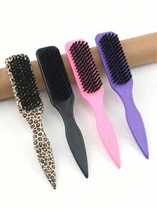 Sharp Tailed Beard Brush For Men, Vintage Oil Head Styling Comb For Slick Back Ponytail & Bun, Edge Control Parting Tool For Smoothing Baby Hairs, Barber Salon Grooming Kit - Multicolor - View 8