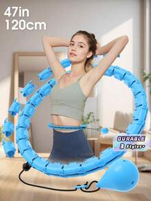 1 Pc 47 Inch 120Cm Weighted Fitness Hoop With 24 Detachable Links Exercise Ring For Women Beginners Weight Loss Home Gym Workout Fat Burning Core Toning Gift - Multicolor - View 7