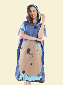 1pc Hooded Surf Changing Robe, Wearable Beach Towel, Quick-Dry Microfiber Wetsuit Changing Towel With Pockets, Suitable For Male And Female Surfers - Multicolor - View 13