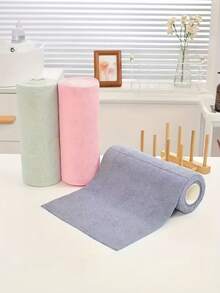 50PCS/1Roll Multi Colors Reusable Microfiber Towel Roll, Individually Wrapped Tear Off Design, Heavy Duty Super Absorbent Quick Dry Cleaning Cloth, For Kitchen Bathroom Outdoor RV 50+ Uses, Jumbo Roll Household Cleaning Supplies, Home Cleaning - Pink - View 2