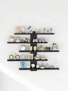 5-Tier White Wall-Mounted Display Rack Storage Rack Display Rack Effectively Saves Space 14.57inch Suitable For Dolls Statues Building Blocks And Collectibles Very Suitable For Living Rooms Bedrooms Kitchens Bathrooms Holiday Gifts Mother's Day Gift - Multicolor - View 3