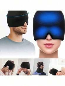 Firm, Reusable Ice Cap With Eye Mask, Provides Heat/Cold Therapy For Headaches, Fevers, Eye Fatigue, Swelling, Insomnia, And Improves Sleep, Face Care Head Covers - Single-sided Use - View 5