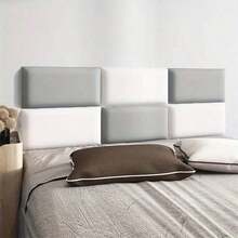 5 Pcs Self-Adhesive Wall Panels, Available In Black, White And Gray, Designed For Headboard. Soft Bedside Self-Adhesive Backrest, Sound-Insulating And Impact-Resistant Wall Panels, Removable Without Glue, Perfect For Decoration. - Soft Pack Of 5 - View 8