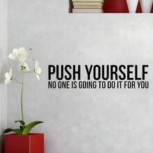 1pc Motivational Words Wall Decal Vinyl Sticker Quote Waterproof Decal Stickers Wall Stickers For Home Office Gym Bedroom Decor, Stickers, Wall Decal, Vinyl Decal For Home Decorations, Spring Decoration Items Refresh Your Home, Festival Decoration - Multicolor - View 4
