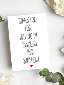 1pc Funny Thank You Card, Shitshow Card, Thank You For Supporting Me Card, Sarcastic Appreciation Card, Coworker Friend Thank You Card, Humorous Gift Card - multicolor - View 2
