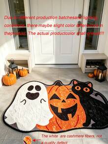 Halloween Imitation Cashmere Doormat, Wear-Resistant Entryway Floor Mat, Easy Care Decorative Rug For Living Room - B - View 6