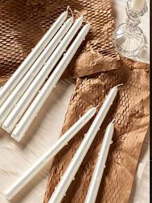 Cirelle Pearl Embellished Taper Candles Set Of 2, French Vintage Pearlized Pole Candles (Twisted Spiral & Smooth Straight), Aesthetic Pearl Dinner Candle Set For Wedding Table & Home Decor - multicolor - View 7