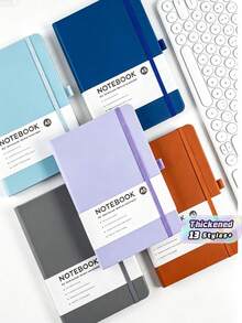 1PC X Milania Lined Notebook, A5/A6 College Ruled Thick Paper Journal Diary, Horizontal Ruled Leather Pocket Notebook , Suitable For Writing, Hardcover Notebook, Suitable For Women Men Office School Back To School - Multicolor - View 1