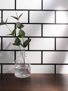 Black Line White Brick White Line Black Brick Geometry Modern And Simple Style Suitable For Home Decoration, Kitchen Cabinets, Tables And Chairs, Room Backgrounds, Home Renovation DIY, Waterproof And Stain Resistant, - multicolor - View 6
