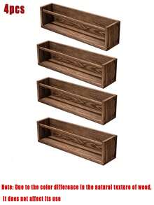Wooden Wall Bookshelf Storage Rack Student Bedroom Home Bookcase Display Rack Hanging Wall Multi-Purpose Organizer - Multicolor - View 8