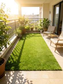 Flame Resistant Waterproof Artificial Grass Mat, Durable Easy Cut Lawn Turf For Patio Balcony Pet Playground, Indoor Outdoor Low Maintenance Garden Carpet, Event Backdrop - Artificial Turf - View 7