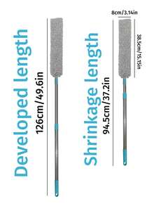 1 Set Extendable Microfiber Duster With Extension Pole, Washable & Expandable Duster, Retractable Crevice Cleaner, Dry & Wet Cleaning Brush, Multi-Purpose Duster Suitable For Sofa, Bed, Furniture Bottoms, Cleaning Supplies, Kitchen - multicolor - View 6