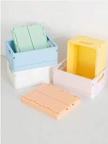 Large Capacity Multi Grid Desktop Organizer Box Minimalist Solid Color Thickened Pp Plastic Anti Slip Dustproof Stationery Sundries Storage Holder For Pen Eraser Student Office Back To School Supplies - multicolor - View 4