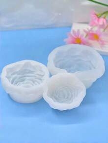 Flower Shaped Molds, Set Of 4 Sizes, Non-Stick Flexible, Durable Reusable, Perfect For Baking, Cake Decorating, Chocolate Candy Making, Soap Crafting, DIY Projects, Party Favors, Wedding Treats - White - View 2