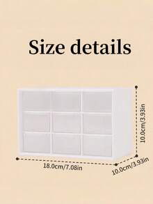 1Pc 9‑Grid Drawer Storage Box, 5 Colors Available, PP Material, Stackable Divided Organizer For Cosmetics, Jewelry, Office Supplies, Desktop Drawer Organizer - Multicolor - View 3