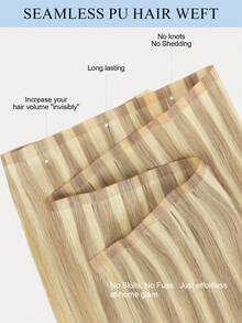 PU Weft Human Hair , No Glue Tape-In Hair Extensions, Seamless PU Skin Weft, 40G-50G, For Fine Hair, Pre-Sealed With Sew-In Clips,Tapes,Sew In Micro Links - S18A-613 - View 6