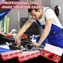 4-Grid Plastic Screw Storage Box With Lid - Durable Plastic Multi-Function Hardware Tool Parts Organizer - A - View 7