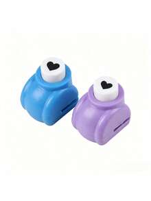 2/6/12PCS Mini Embossing Hole Punch Set, Mixed Color, Creative Portable Paper Cutting And Embossing Tools, Suitable For DIY Scrapbooking, Cards And Journal Decoration, Back To School, Stationery - love - View 4