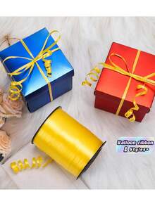 1 Roll, 250 Yards Of Purple Curly Ribbon, Suitable For Gift Wrapping, Balloon Rope, Weddings, Birthdays, Etc. - Shiny Metallic Ribbon, Suitable For Bouquet And Flower Wrapping Paper, Suitable For Valentine's Day, Weddings, Birthdays, Etc. - Yellow ribbon - View 4