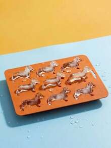 Joivida Dachshund Dog Silicone Ice Cube Tray, Cute Dog Shaped Ice Mold, Flexible Easy-Release Silicone Mold For Cocktail, Iced Coffee, Chocolate, Candy & Baking - Orange - View 3