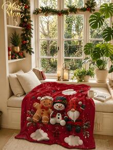Muroi Mono 1 buah Selimut Bermotif Natal, Terbuat dari Bahan Flanel, Lembut dan Nyaman. Cocok untuk Tempat Tidur, Ruang Tamu, dan Sofa. Cocok untuk Semua Musim dan merupakan pilihan yang sangat baik untuk dekorasi sehari-hari, dekorasi rumah, dan hadiah Natal. - Natal - View 4