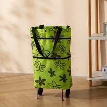 Multifunctional Foldable Wheeled Shopping Trolley, Detachable Waterproof Shopping Bag, Portable Hand Pull Cart Support Shoulder Back, Fixable Lightweight Grocery Cart For Household Supermarket Camping Outdoor - multicolor - View 4