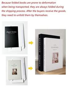 Foldable Fake Book Box, Book-Shaped Box, Decorative Book-Shaped Storage Box, Suitable For Remote Controls And Souvenirs, Suitable For Bookshelves, Coffee Tables And Home Decoration (Assembly And Folding Required Upon Receipt) - Black-Beige - View 4