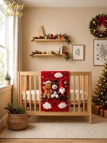 Muroi Mono 1 buah Selimut Bermotif Natal, Terbuat dari Bahan Flanel, Lembut dan Nyaman. Cocok untuk Tempat Tidur, Ruang Tamu, dan Sofa. Cocok untuk Semua Musim dan merupakan pilihan yang sangat baik untuk dekorasi sehari-hari, dekorasi rumah, dan hadiah Natal. - Natal - View 3