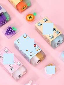 Random Color 24pcs Cute Cartoon Fruit Scented Erasers, Student Rewards, Learning Supplies, Office Stationery Gifts Back To School - multicolor - View 9