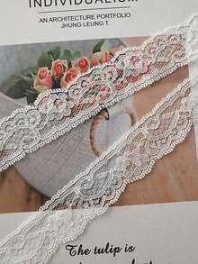 1roll 4.5cm Wide Lace Design Diy Sewing Strip Decorative Fabric Trim Applique Craft Supply For Clothing Gift Wrapping Handmade Project - A - View 5