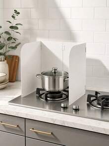 1pc Foldable Kitchen Splatter Guard, Heat Resistant Oil Splash Proof Baffle For Gas Stove Cooking Anti-Oil Board - Multicolor - View 2