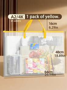 Extra Large Portable Tutoring Bag, Simple High-Appearance Clear Mesh File Pouch, Large Capacity Art Tool Bag Compatible With A2, A3; For Holiday Tutoring, Textbook Storage, Art Training, Painting Tools Storage - multicolor - View 9
