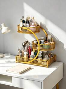 Sturdy Metal Cosmetic Rack Without Installation Required Portable Organizers For Lipsticks Skincare Bathroom Accessory. - B - View 10