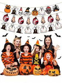Halloween Hanging Decorations For Holiday Parties, Pumpkin And Ghost Tags, Atmosphere Accessories - Halloween pendant - View 2